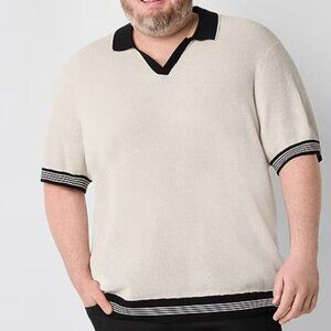 Shaquille O’Neal Big & Tall Men’s 2XLT Short Sleeve Pullover Sweater Black Trim